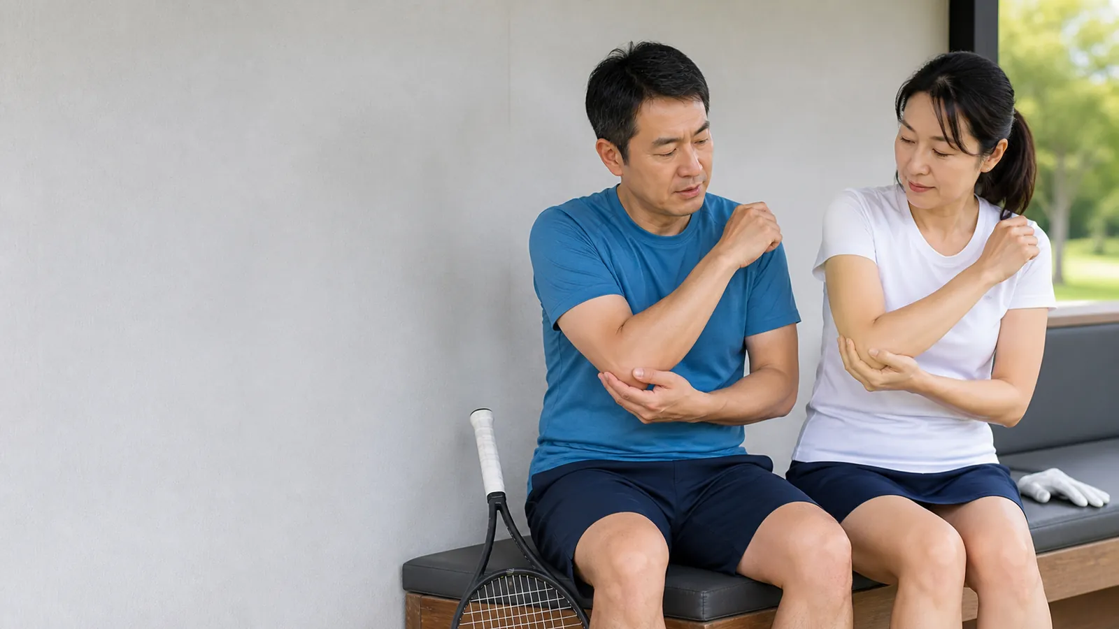 東亞男女在運動後比較手肘不適位置